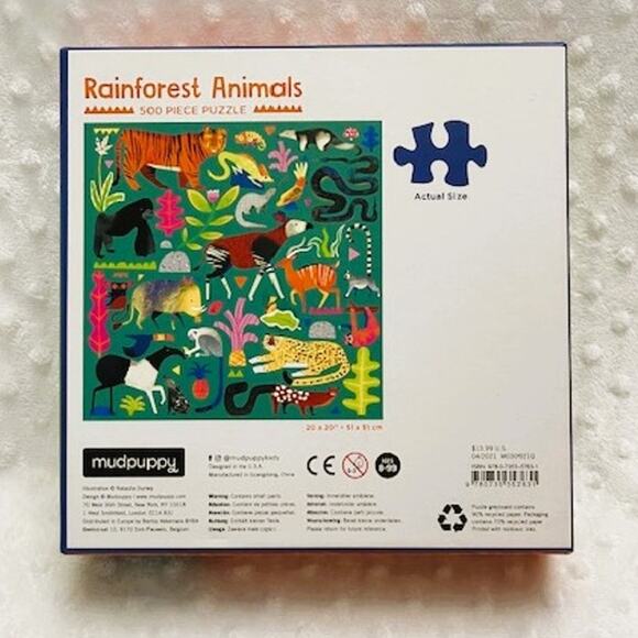Mudpuppy Rainforest Animals 500 Piece Family Jigsaw Puzzle-NEW - Picture 2 of 4